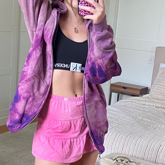 Sweaters Oversized Tie Dye Bleach Purple Zip Up Hoodie Poshmark